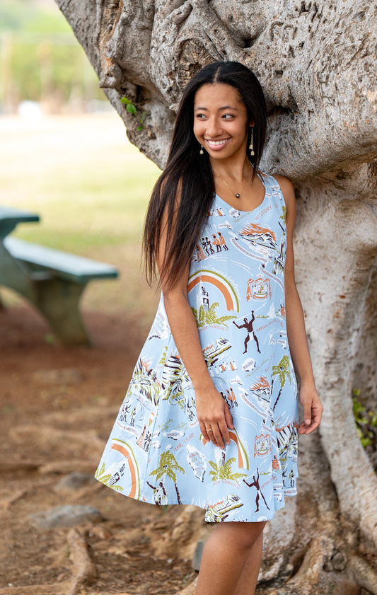 Kamehameha Blue Dress