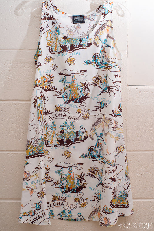 Land of Aloha Cream & Gold Dress