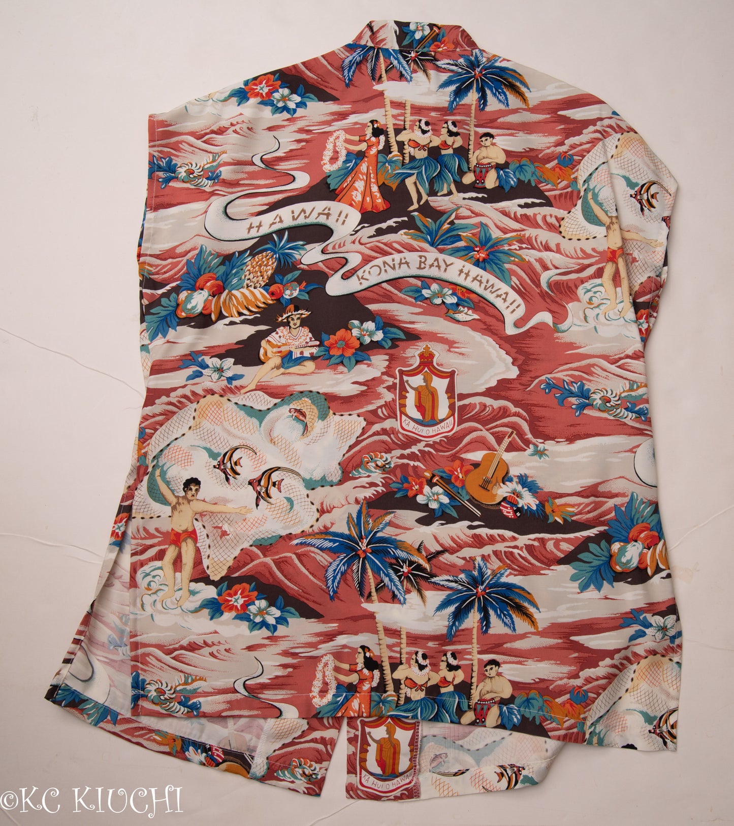 Land of Aloha Red Hawaiian Blouse