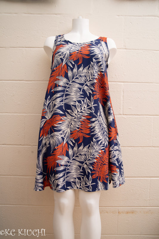 Leaves Navy Dress