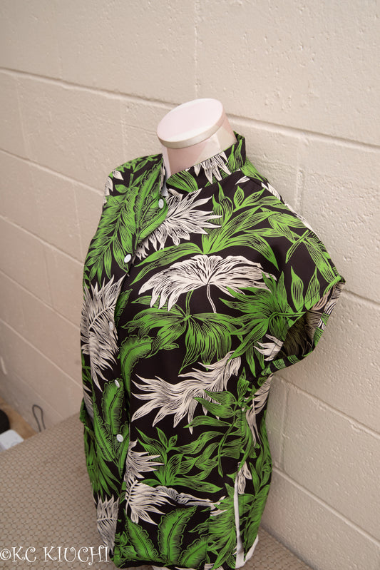 Duke Leaves Green Hawaiian Blouse