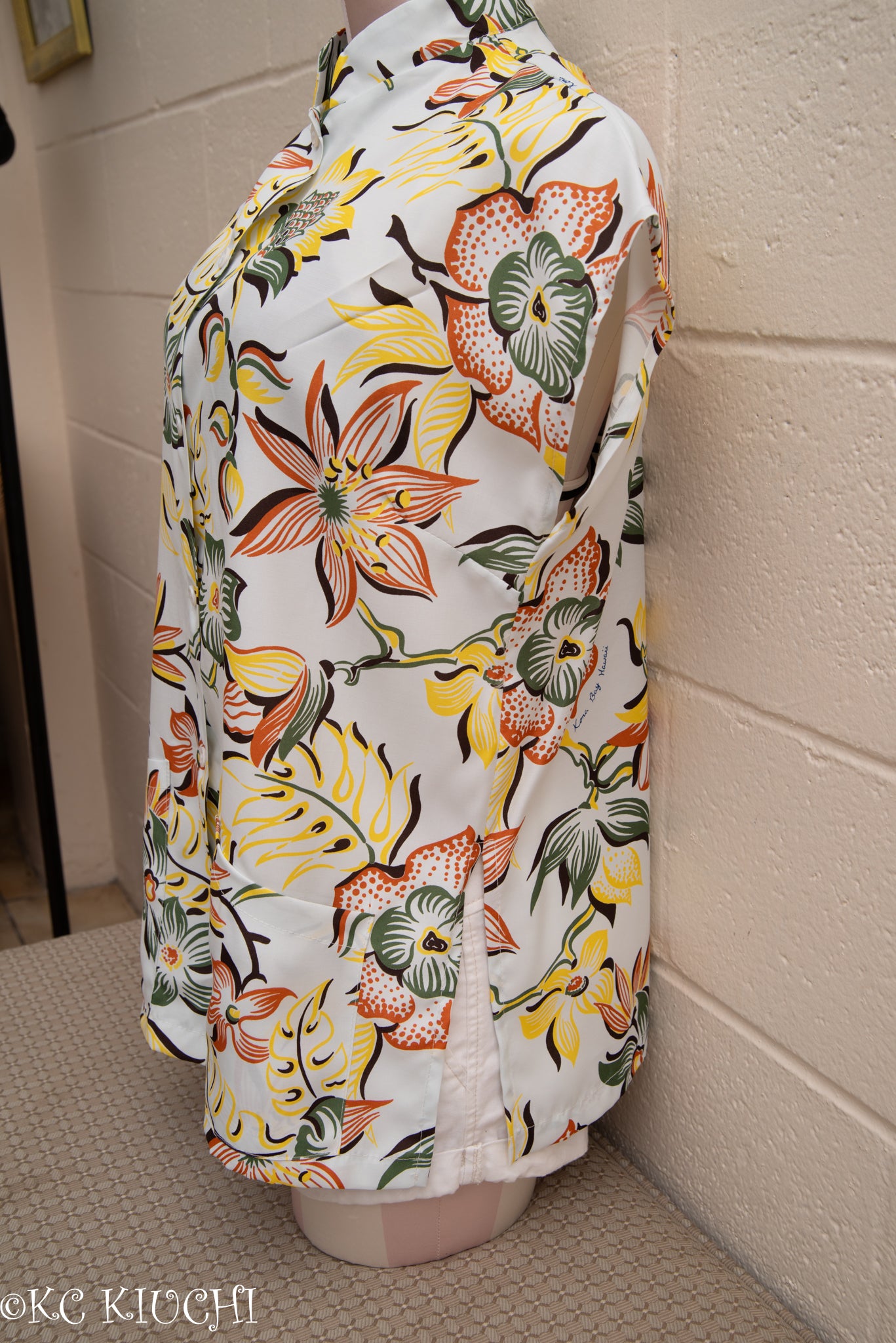 Flower Light Blue Hawaiian Blouse