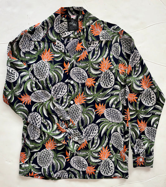 Modern Pineapple Black Long Sleeve