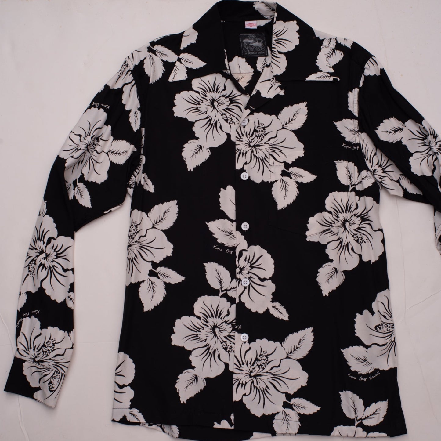 Big Wednesday Hibiscus Black Long Sleeve