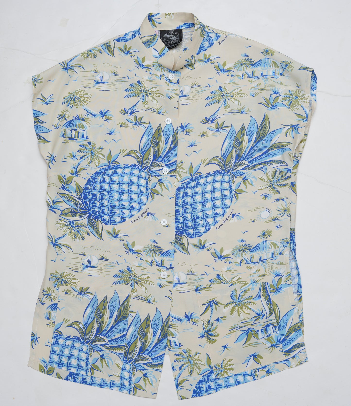 Big Pineapple Ivory Hawaiian Blouse