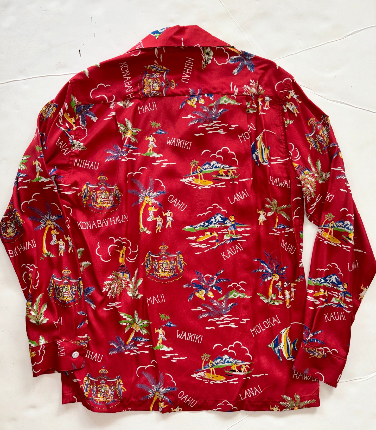 Hawaiian Island Red Long Sleeve