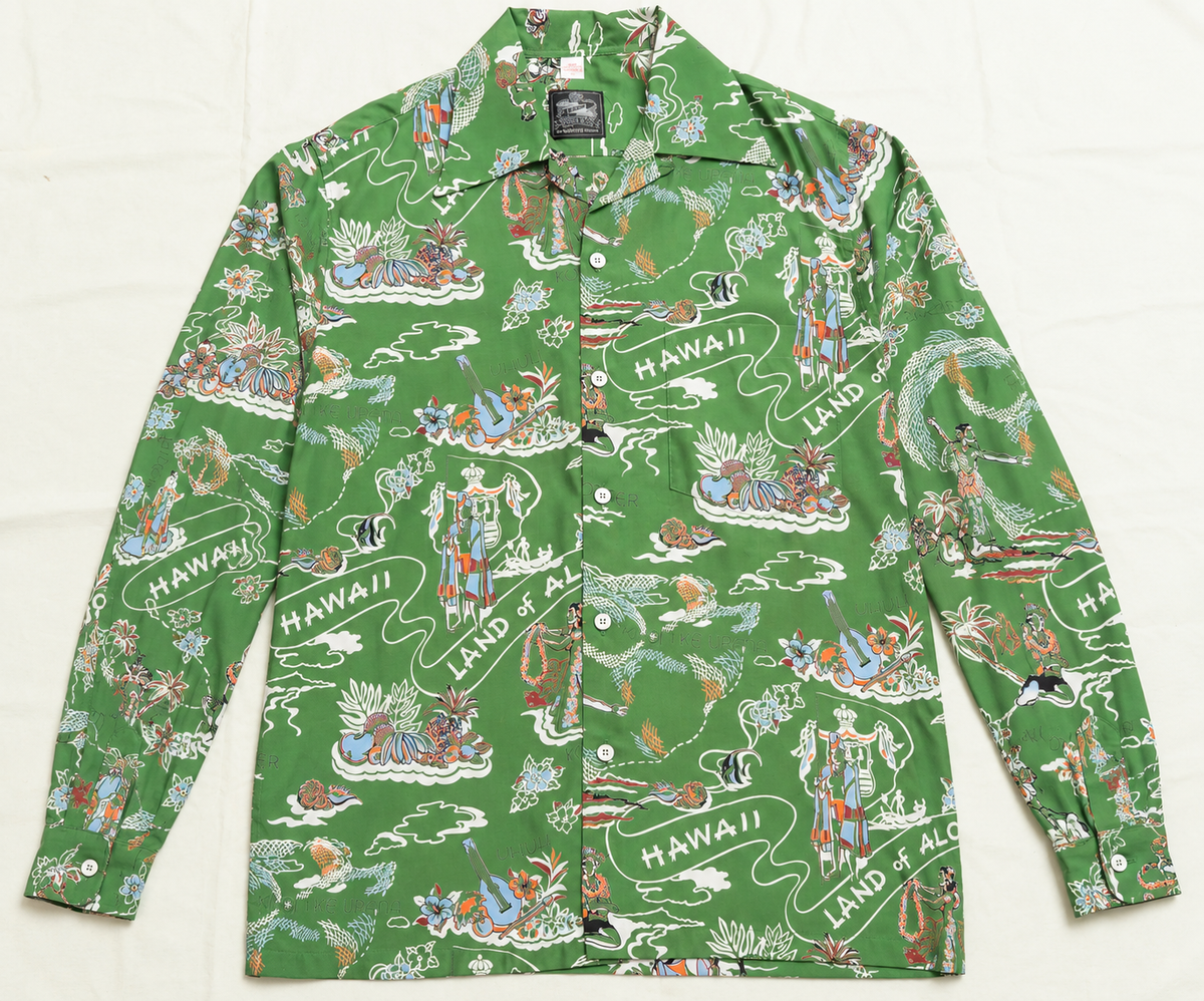 Land of Aloha Green Long Sleeves